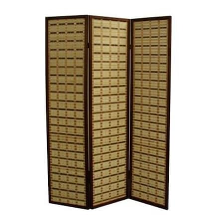 ORE International NYBB-042-3 70.25 In. Two Tone Bamboo 3 Panel Room Divider - Walnut